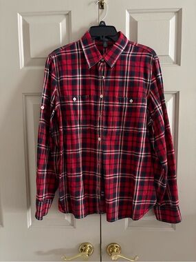 Ralph Lauren Red Plaid Button-Down Shirt